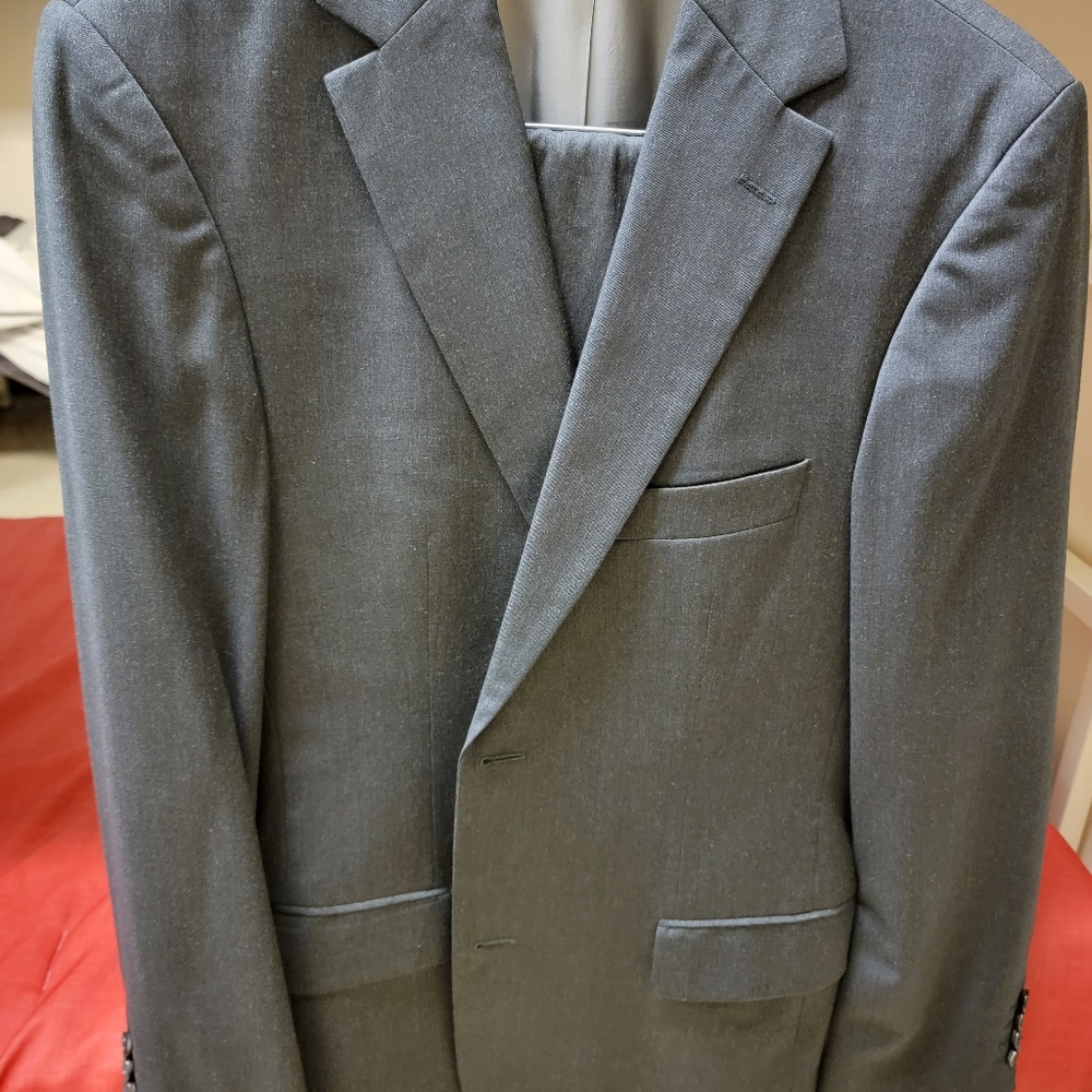 Suits, dress shirts, trench coat, puffy jacket